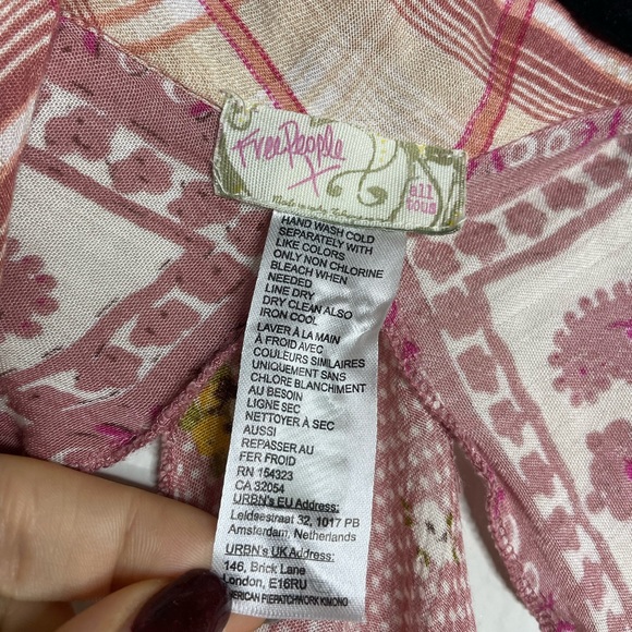 Free People American Pie Pink Patchwork Kimono Duster OS - Picture 6 of 6